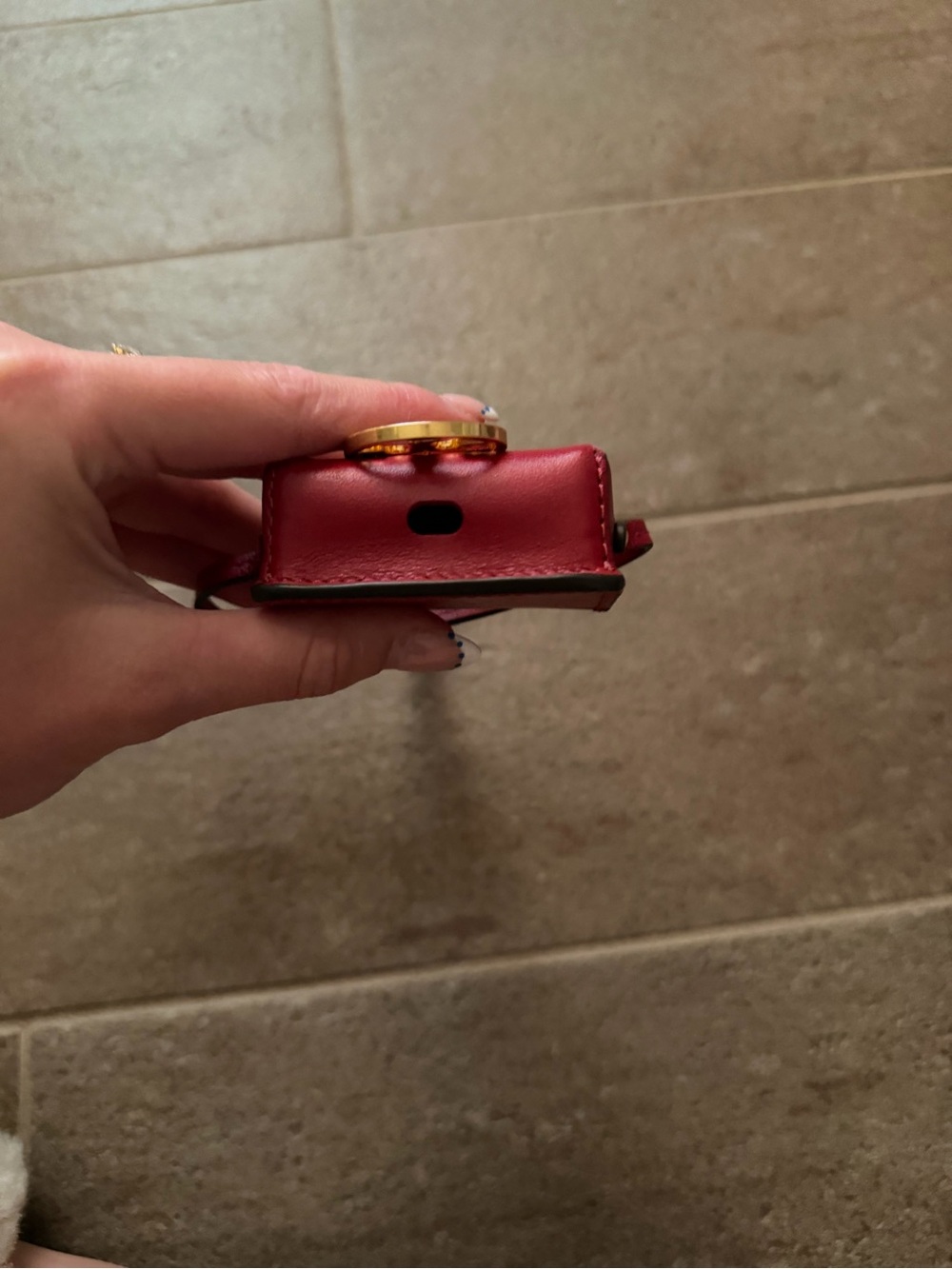Tory Burch Red Leather Mini Crossbody with Gold Logo - Picture 2 of 3